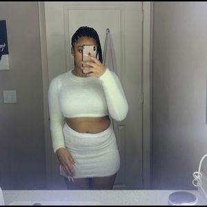 Fashion Nova Fuzzy Skirt Set